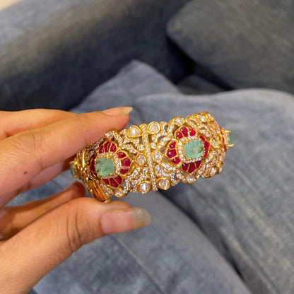 The Gulnaz moissanite polki Kada (openable/SINGLE PIECE)