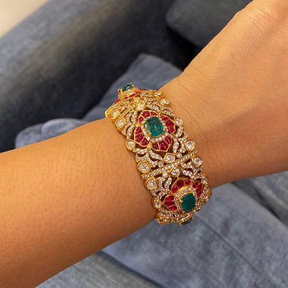 The Gulnaz moissanite polki Kada (openable/SINGLE PIECE)