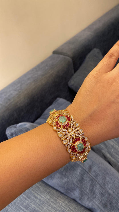 The Gulnaz moissanite polki Kada (openable/SINGLE PIECE)