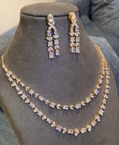 Alizeh Mixed-CutDouble-Strand Necklace Set