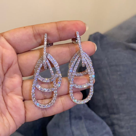 Aria Layered Crystal Loop Earrings