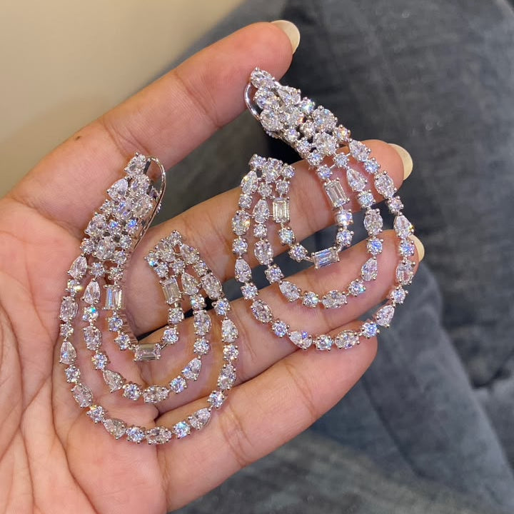 Symphony Multi-Arc Crystal Drop Earrings