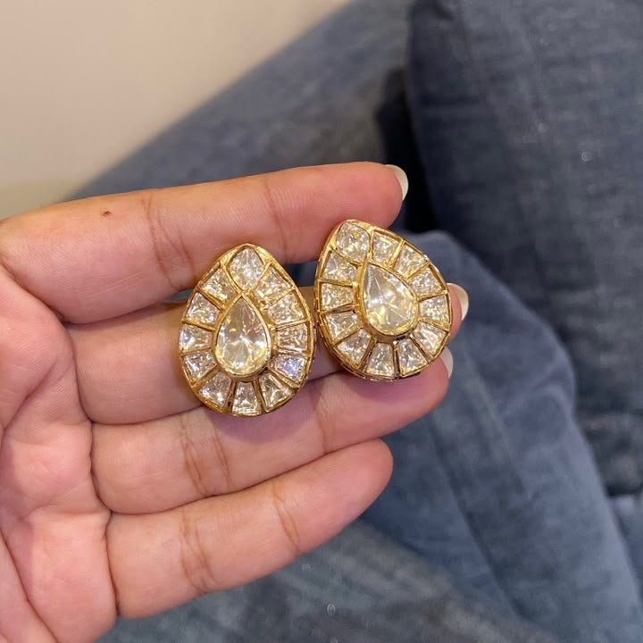 Kiran Teardrop Moissanite Polki Tops