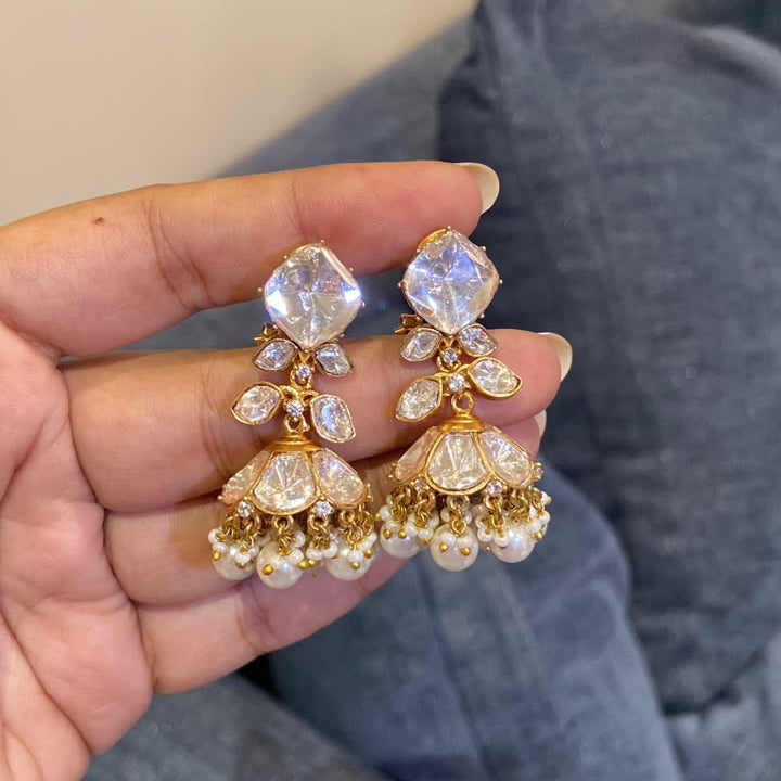 Polki Accent Jhumkas