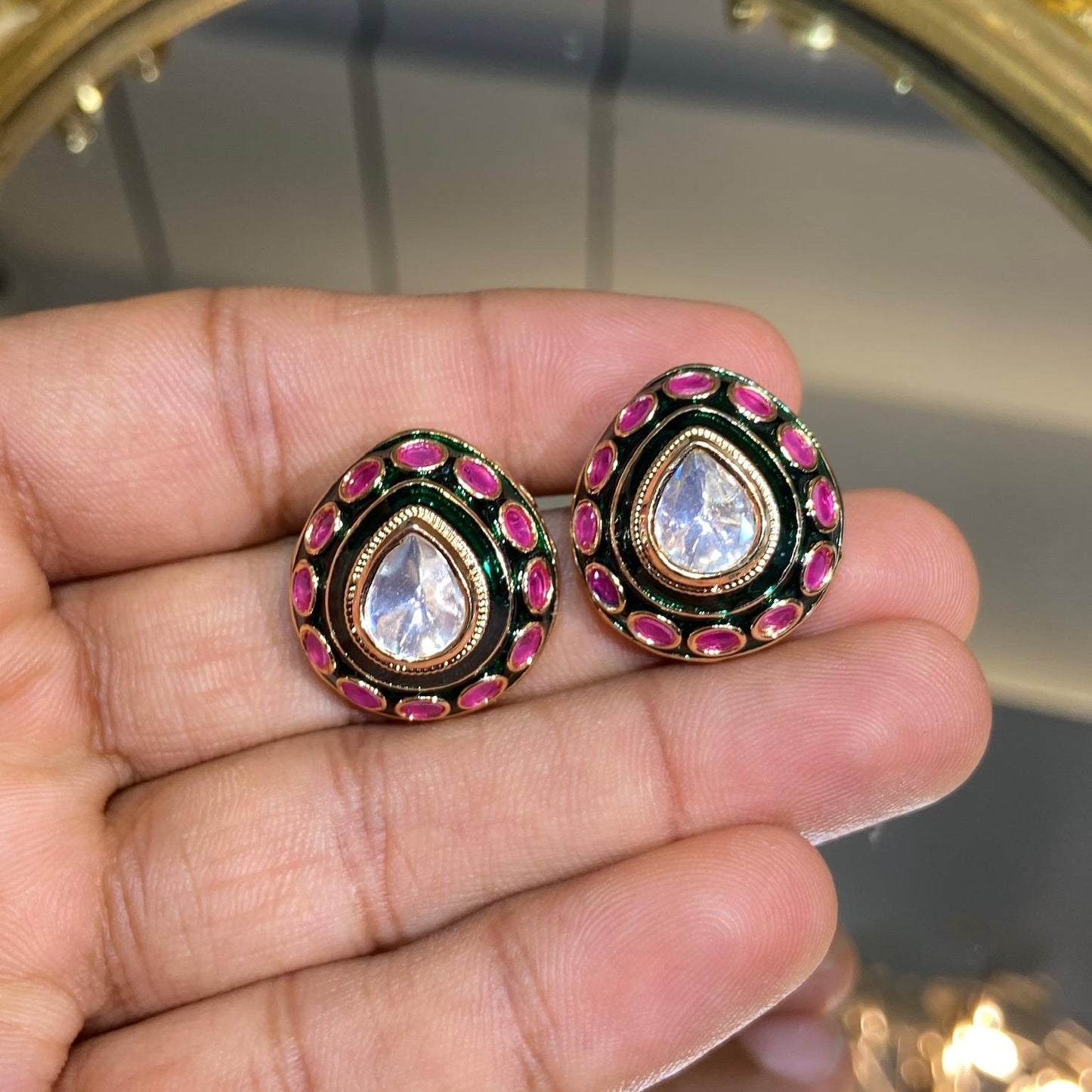 Meher Noor Polki Stud Earrings