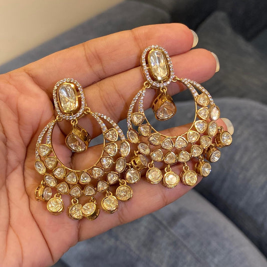 Mehr Arch Kundan Chandbali Earrings