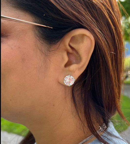 5 CT round screwback solitaires (Get a FREE GIFT)