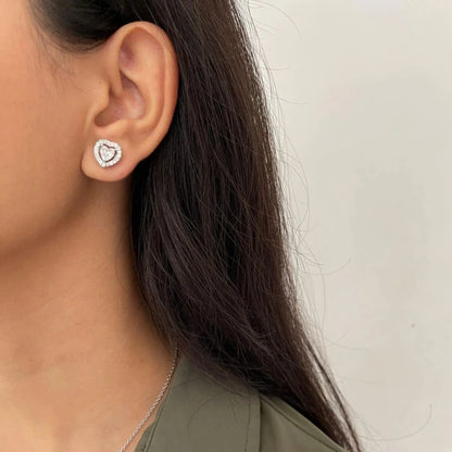 Heart pendant set with earrings