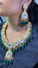 EMERALD GREEN MAHARANI NECKLACE SET WITH EARRING