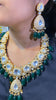 EMERALD GREEN MAHARANI NECKLACE SET WITH EARRING