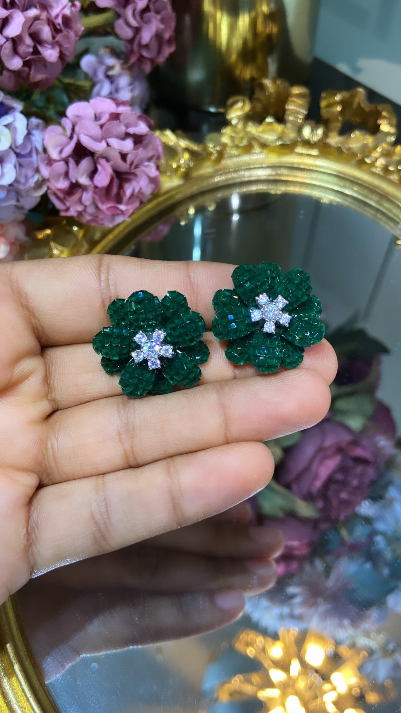 Flower Earrings (invisible setting)