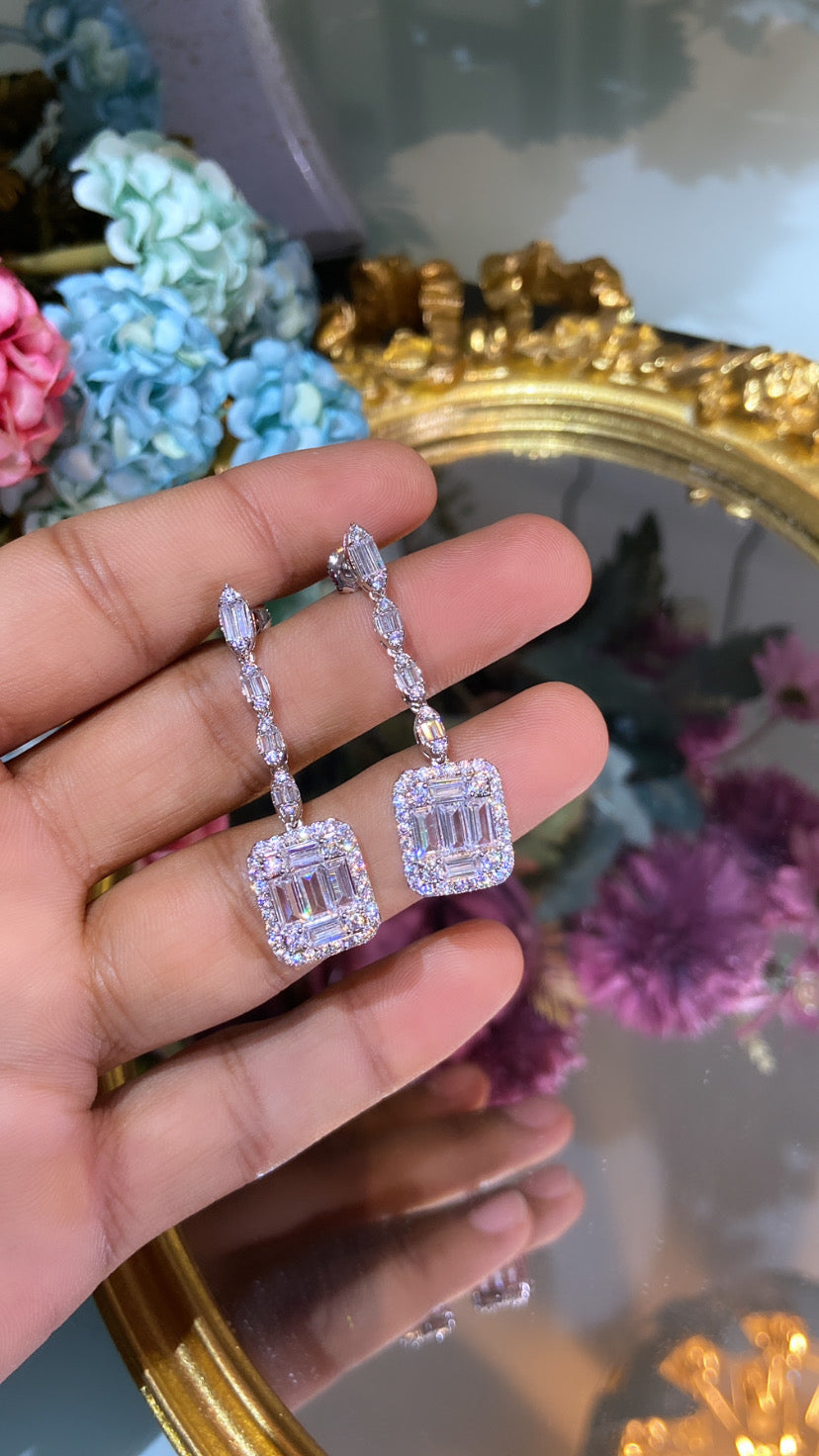 Cluster dangler earrings