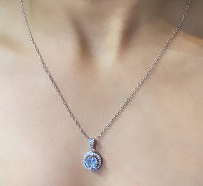 Round halo daily wear pendant chain 🫶🏻