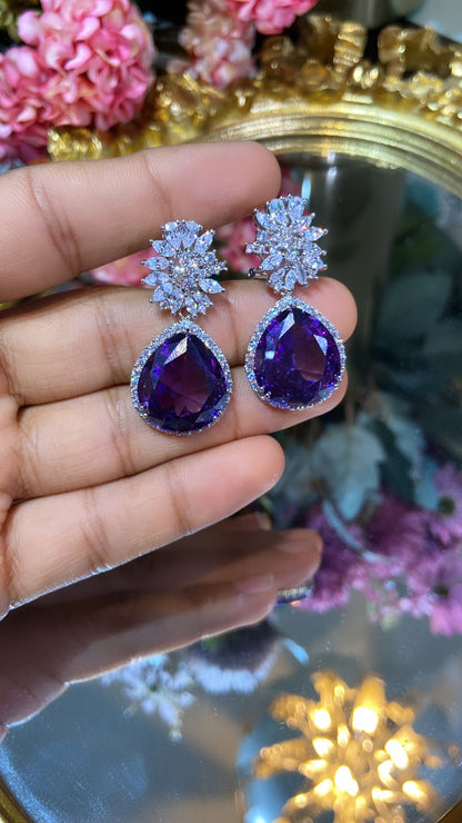 Pastel pop diamanté cocktail earrings