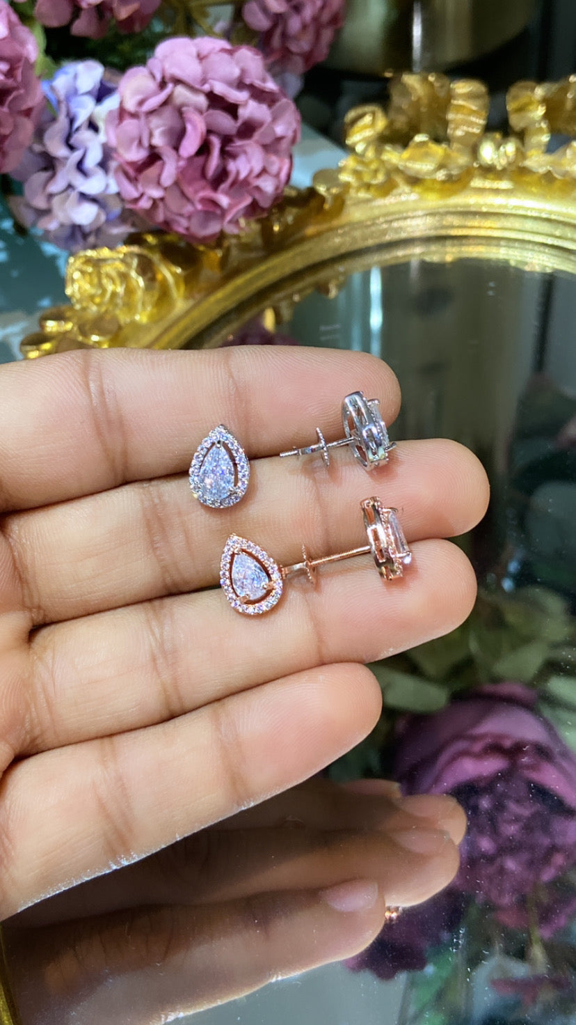 Tear Drop Halo earrings