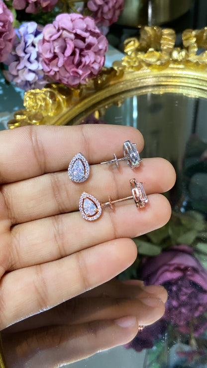 Tear Drop Halo earrings