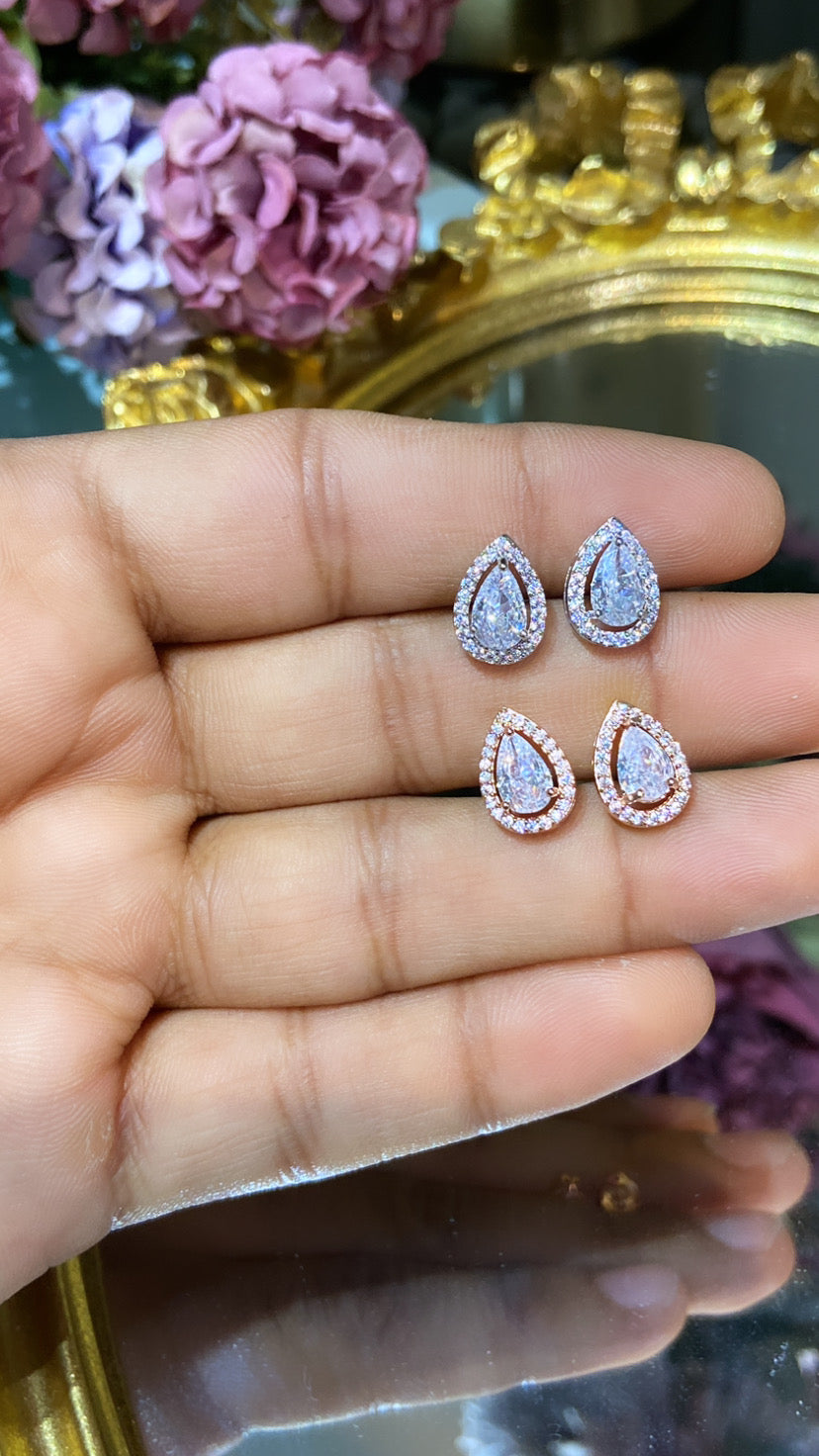 Tear Drop Halo earrings