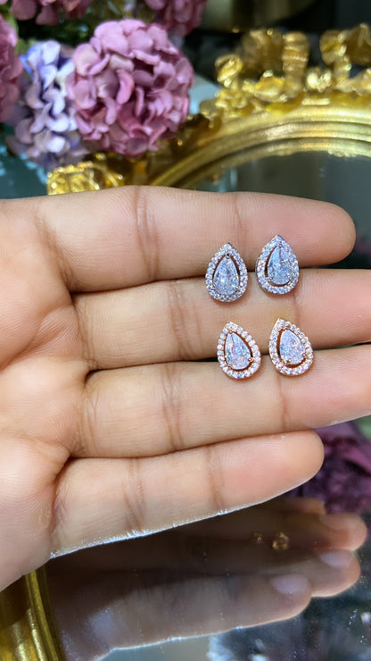 Tear Drop Halo earrings