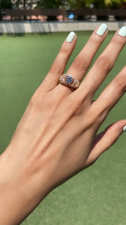 Solitaire Leaf Ring ❄️