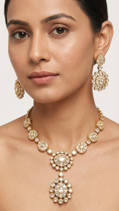 PRERNA MOISSANITE POLKI NECKLACE SET