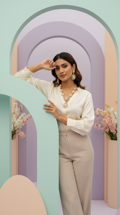PRERNA MOISSANITE POLKI NECKLACE SET