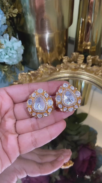 Abhilasha Moissanite Polki Studs