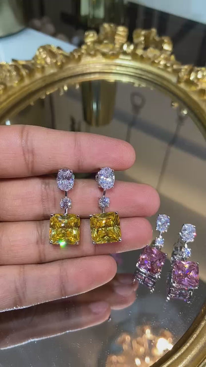 Square drop colour Earrings 🎀