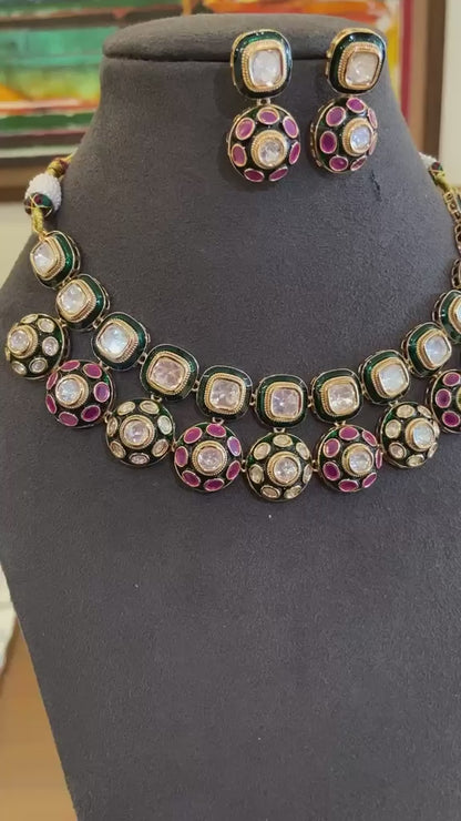 Kiara Dual-Layer Ruby & Polki Necklace Set