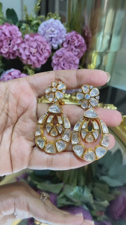 AHALYA MOISSANITE POLKI EARRINGS