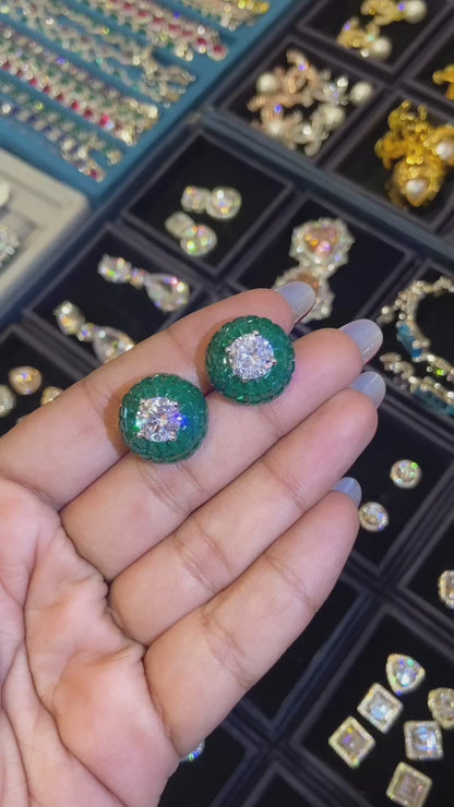 Dome Invisible setting earrings