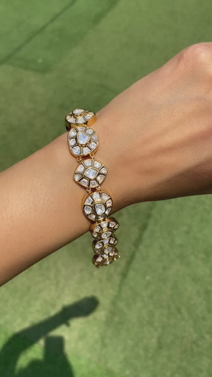 Diva moissanite Polki Tennis Bracelet (Single Piece)