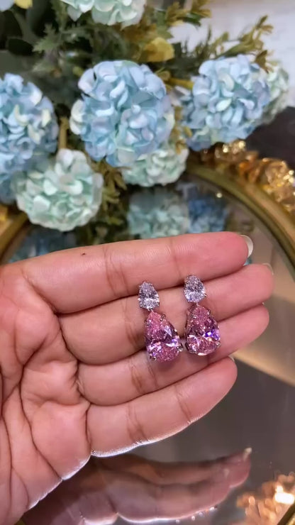 Blush tear drop earrings