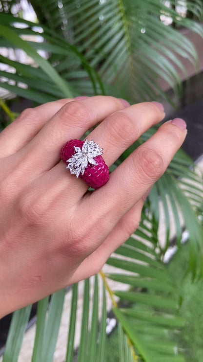 Invisible setting marquise colour rings (Adjustable) 🩶