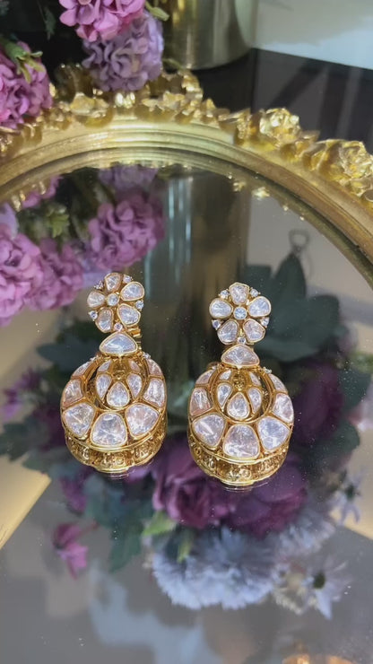 AHALYA MOISSANITE POLKI EARRINGS