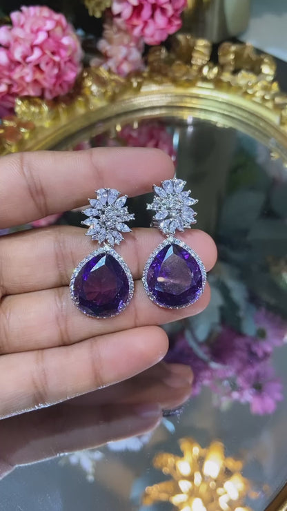 Pastel pop diamanté cocktail earrings