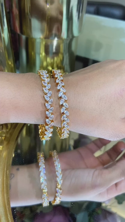 MARQUISE DIAMOND BANGLES (OPENABLE) PAIR