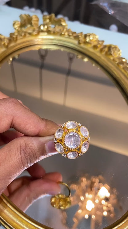 ALAIYA MOISSANITE POLKI RING