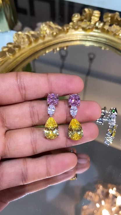 DUAL COLOUR DROP EARRINGS