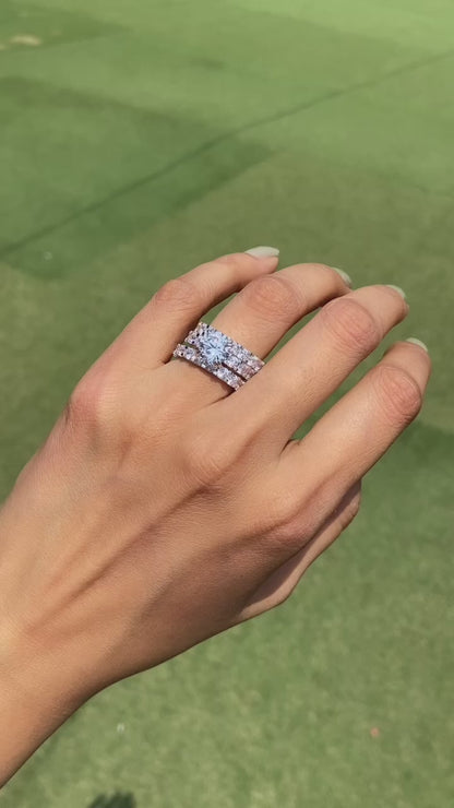 Solitaire (2ct) ring - with Stackable / support bands ❄️