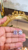 5ct LARGE EMERALD CUT HALO EARRINGS