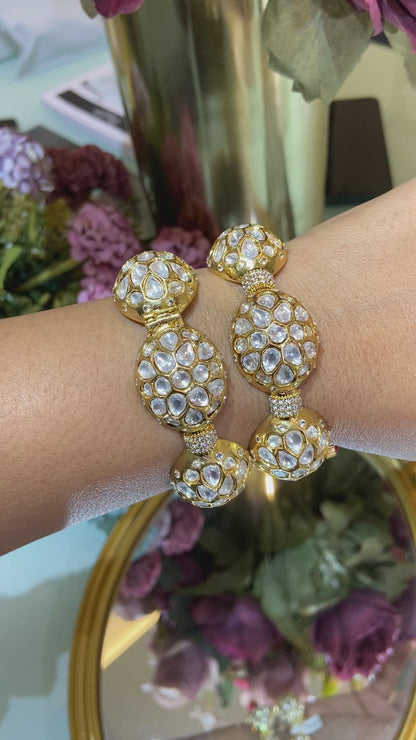 Gajra Moissanite Polki kada