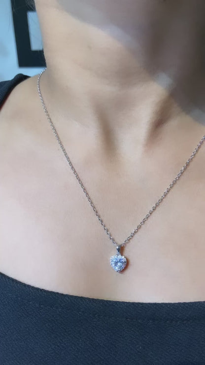 Heart halo pendant & chain