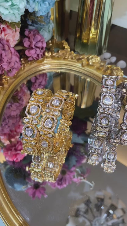Festive Designer moissanite polki kada