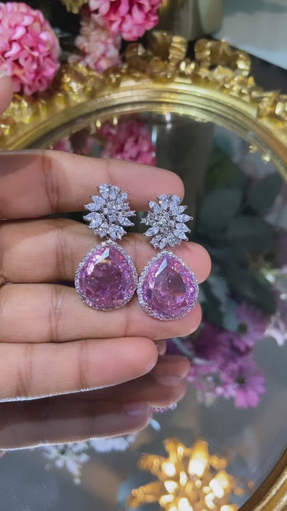 Pastel pop diamanté cocktail earrings