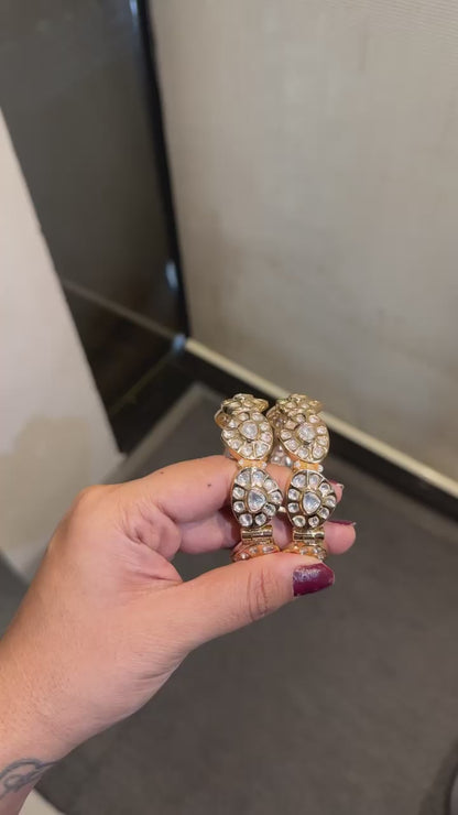 Evergreen Moissanite Polki Kadas (PAIR)