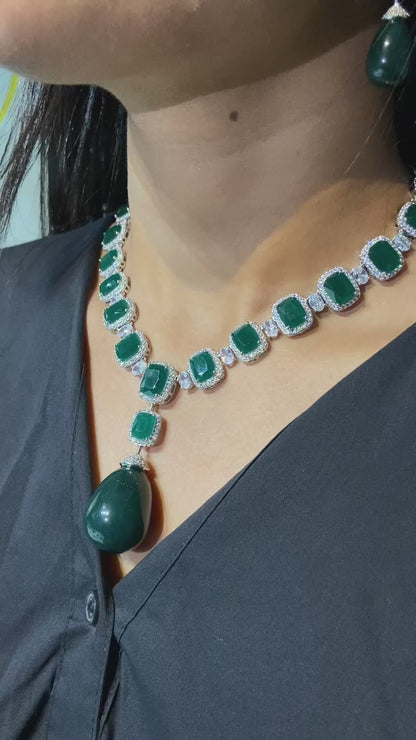 Festive Droplet diamond Necklace Set