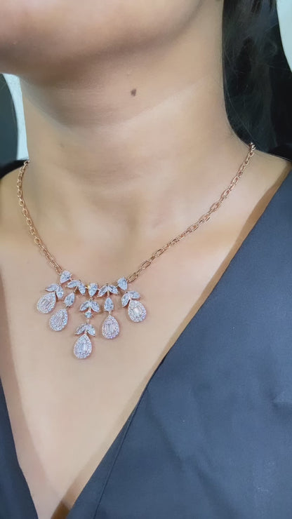 Cluster Drop Necklace + earring