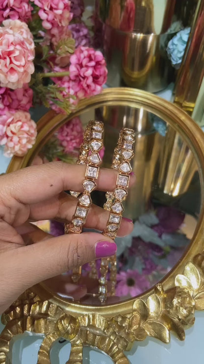 Aakar moissanite Polki bangles (PAIR) NOT openable 🪄
