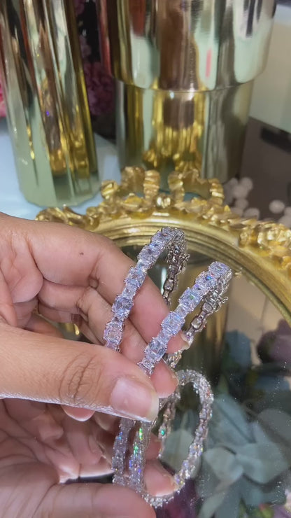 PRINCESS CUT DIAMOND BANGLES (OPENABLE) PAIR