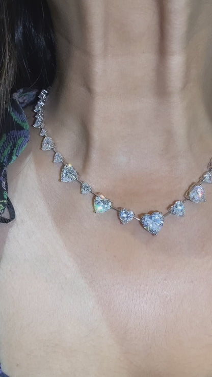 Heart statement solitaire necklace set-  PRICE DROP